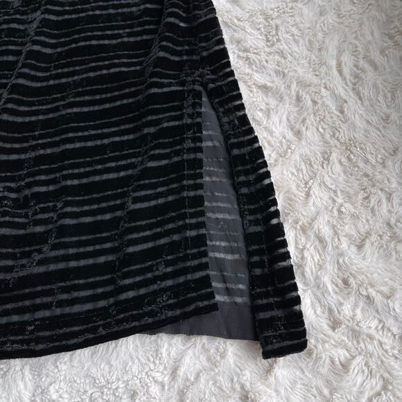 Eileen Fisher velvet burnout tunic blouse mini dress black oversized silk blend - Picture 7 of 17